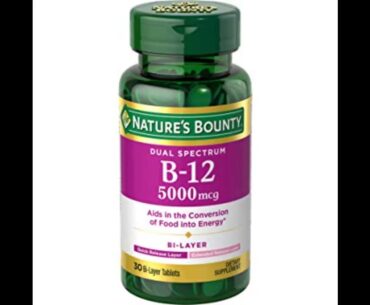 Nature's Bounty Vitamin B12 Supplement, Supports Metabolism and Nervous System Health, 5000mcg,...