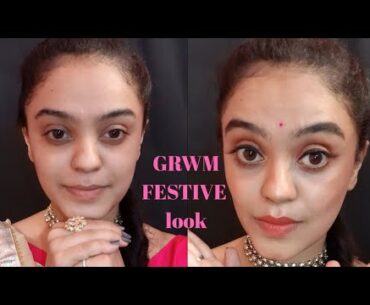 GRWM | STEP BY STEP MAKEUP TUTORIAL | FESTIVE LOOK | INDIAN WEDDING GUEST MAKEUP LOOK |MAKEUP VIDEOS