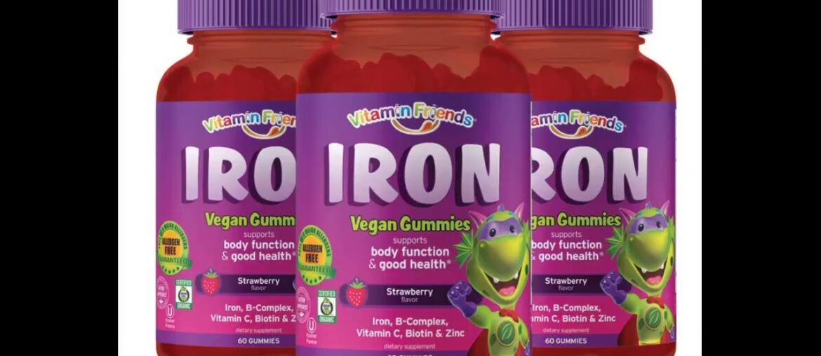 Iron Supplement Gummy Vitamins for Women, Men & Kids [ Immune Support ] Iron Gummies Include Mu...