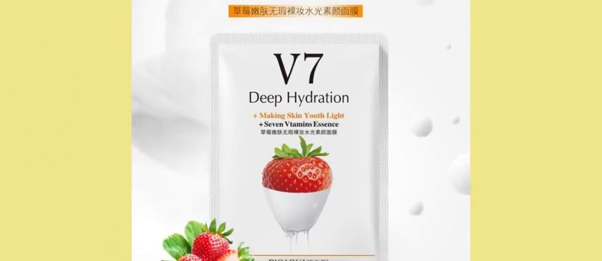 5Pcs V7 Face Mask Vitamin Toning Youth Skin Care Mask Kiwi Fruit Orang