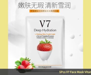 5Pcs V7 Face Mask Vitamin Toning Youth Skin Care Mask Kiwi Fruit Orang