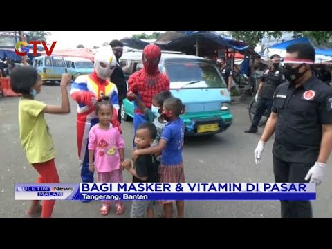 Unik! Polisi di Tangerang Gunakan Kostum Superhero Bagikan Masker dan Vitamin di Pasar - BIM 20/08