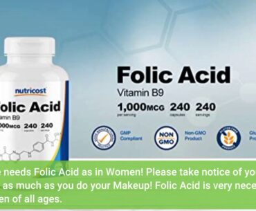 Nutricost Folic Acid (Vitamin B9) 1000 mcg, 240 Capsules