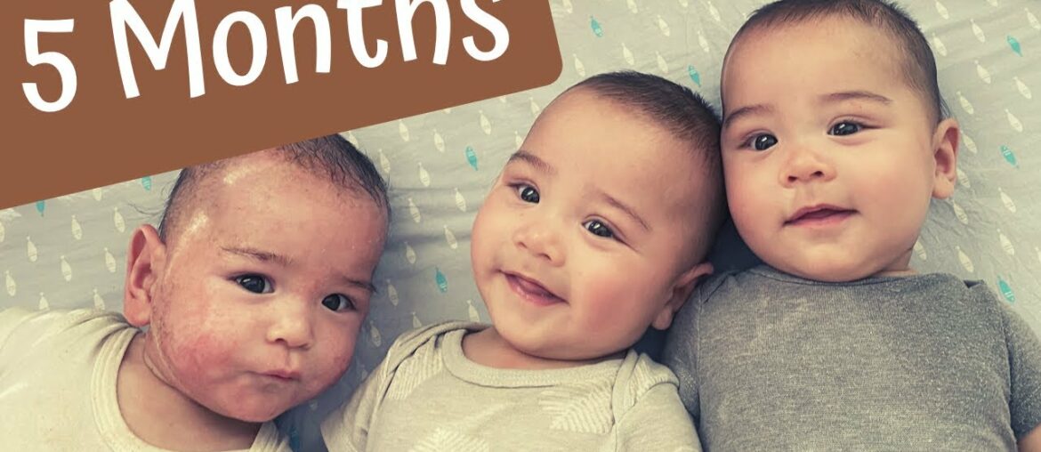 5 Month Triplet Update | Baby Eczema + COVID Scare