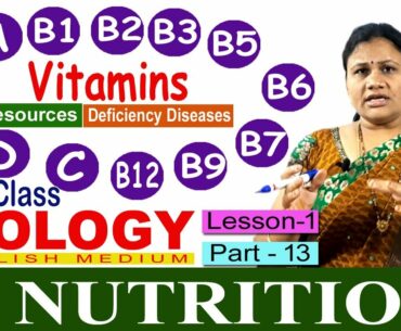 Nutrition | 10th Biology | Lesson 1 Part 13 | Vitamins | Our High School | J Samrajyam