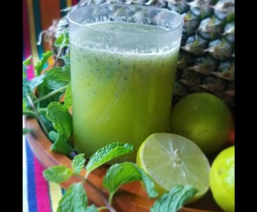 Pineapple Lemon Cooler| Vitamin C packed Juice| Immunity Booster| Sabja Seed Pineapple Lemon Juice|