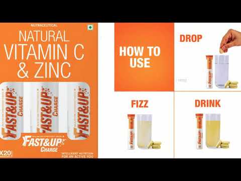 Fast&Up Charge Natural Vitamin C & Zinc Effervescent  Tablet Orange Flavors review and full details