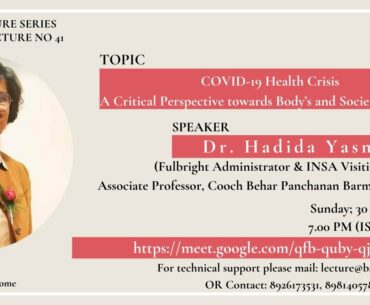 COVID-19 Health Crisis: A Critical Perspective towards Body's and Societal Response by Dr. H. Yasmin