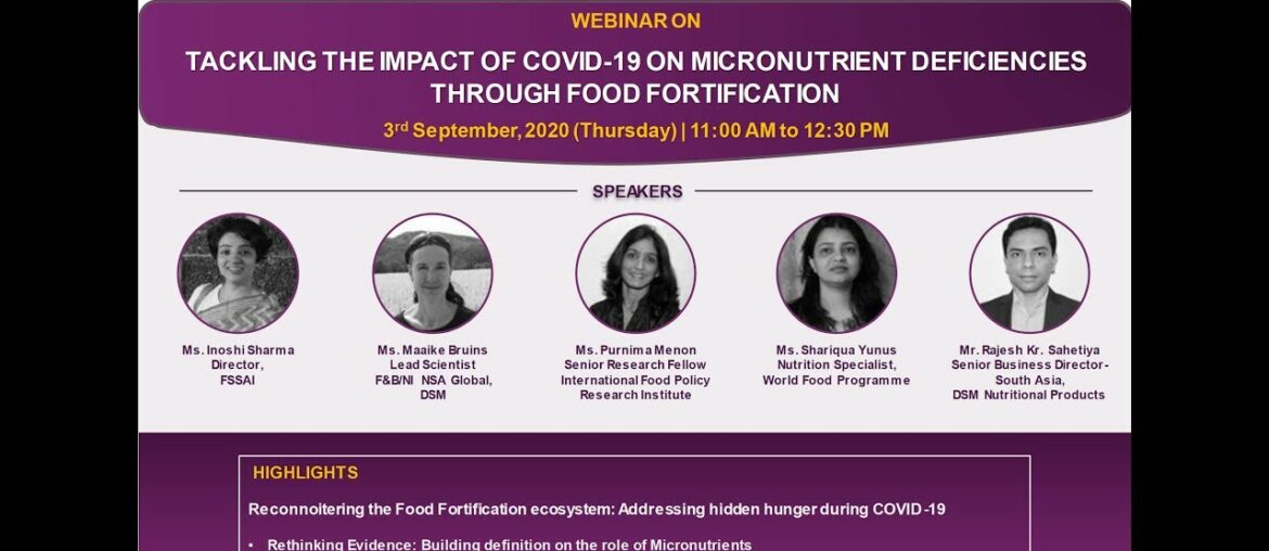 Tackling the impact of COVID-19 on Micronutrient deficiencies through food fortification