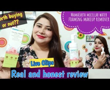 MamaEarth Micellar Water Foaming MakeUp Remover review|