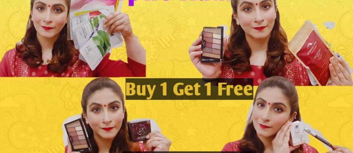 Purplle Haul + MakeUpLook | Skin And MakeUp Products @Affordable | SkinStation | Buy 1 Get 1 Free |