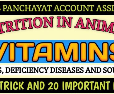 Vitamins | Nutrition in Animals | jkssb | Panchayat account assistant | class-IV exam