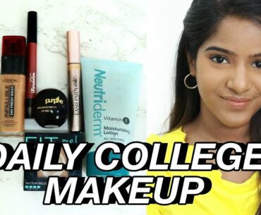 Simple Daily Makeup For College / Office for Dusky Skin!