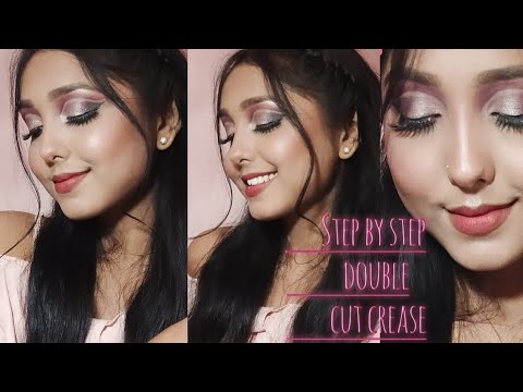 Pink double cut crease look ! Party makeup tutorial for beginners /beauty basics x karunika