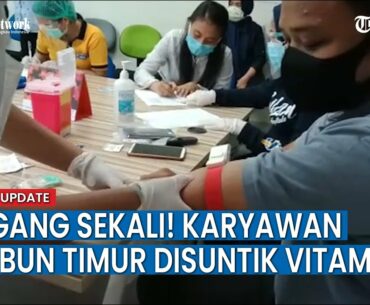 Tegang Sekali! Karyawan Tribun Timur Disuntik Vitamin C