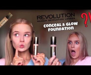 TESTING NEW MAKEUP REVOLUTION CONCEAL AND GLOW FOUNDATION FIRST IMPRESSIONS AND REVIEW