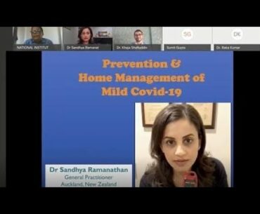 NIDM (Indian Govt.) webinar: Prevention & Home Management of Mild Covid-19 by Dr Sandhya Ramanathan