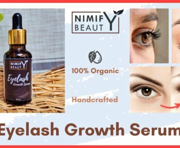 Nimify Beauty Eyelash Growth Serum - Best 100% Organic Eyelashes and Brows Growth Serum.