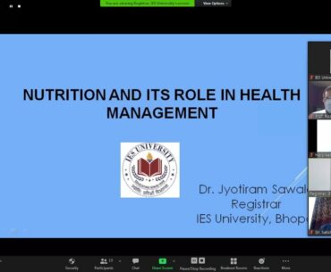 Online Intra-University Lecture Series - for Awareness on Nutrition & Health.