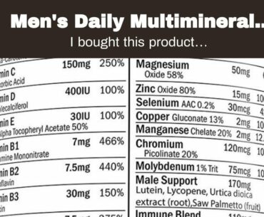 Men's Daily Multimineral Multivitamin Supplement. Vitamins A C E D B1 B2 B3 B5 B6 B12. Magnesiu...