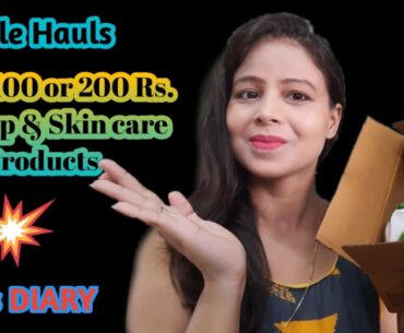 Under 100/ 200 Rs . Makeup & Skin care Products Review Haul || Purple Haul|| INDUs DIARY