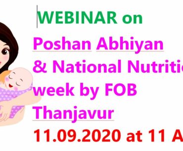 Webinar on Poshan Abhiyan & National Nutrition week by FOB Thanjavur