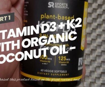 Vitamin D3 + K2 with Organic Coconut Oil - 60 Veggie Softgels