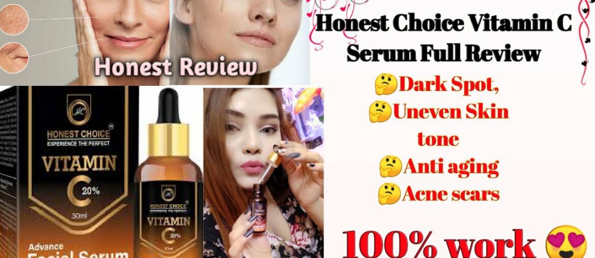 Honest choice vitamin C 20% facial serum honest review hindi Dark spot Uneven skin tone Anti aging |