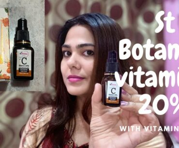 St. Botanica Vitamin C 20% with E & hyloronic acid serum use & review.vitamin c for oily, acne skin