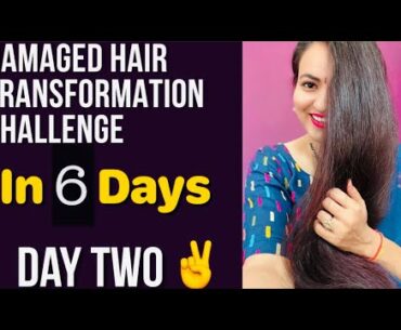 DAY 2: 1 WEEK HAIR TRANSFORMATION CHALLENGE | Repair Your Extreme Damaged & Thin Hair in just 6 Days