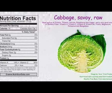 Cabbage, savoy, raw (Nutrition Data)