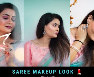 SAREE MAKEUP LOOK | TRADITIONAL INDIAN PARTY MAKEUP | SOFT MAKEUP | Indian Festive Makeup Tutorial