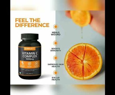 Boldfit Vitamin C Complex 1000mg tablets For Hair, Skin, Nails & Joints (60 Tablets) || Deal Online