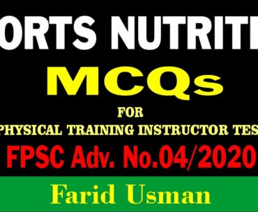 Sports Nutrition MCQs for FPSC's Physical Training Instructor Test|| Dawn Virtual Academy