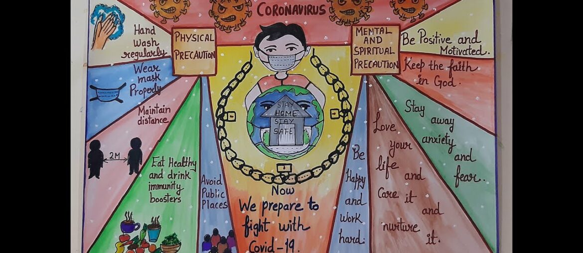 Coronavirus Awareness poster drawing l Covid 19 precautions Safety poster  drawing step by step