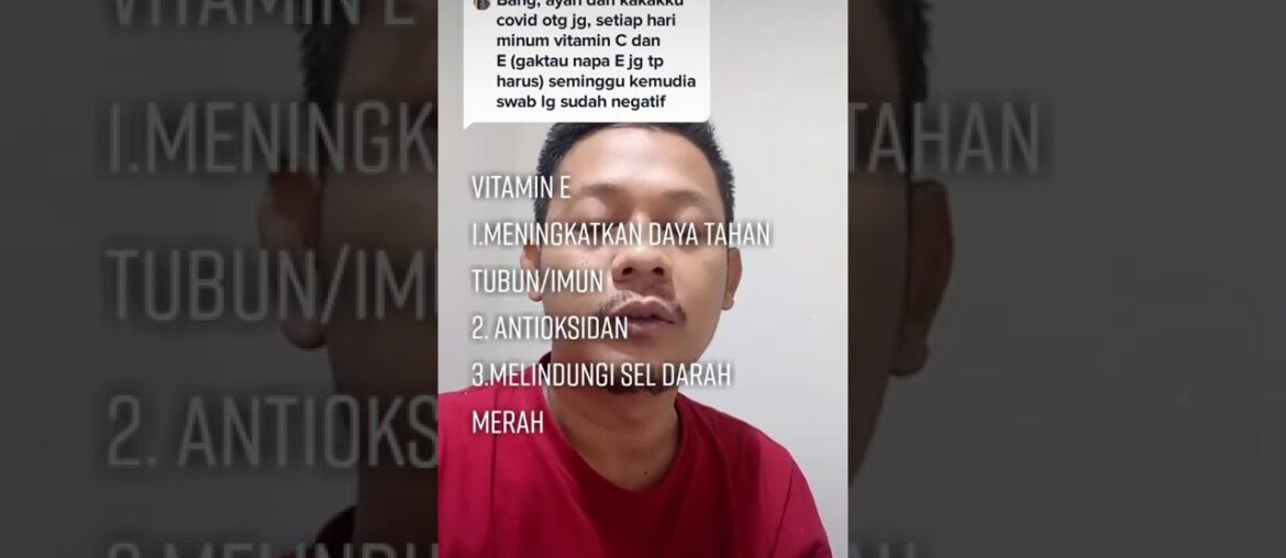 Corona Virus : Meningkatkan Daya Imun dengan minum Vitamin C dan E