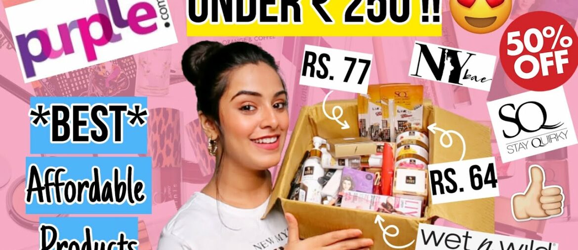 "Under Rs. 250" *HUGE* PURPLLE.COM MAKEUP HAUL | Starting @Rs. 64 | Best *Affordable* Products