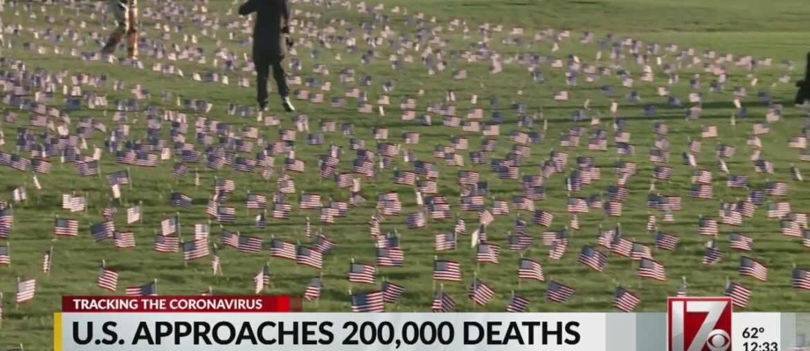 US approaches 200,000 COVID-19 related deaths