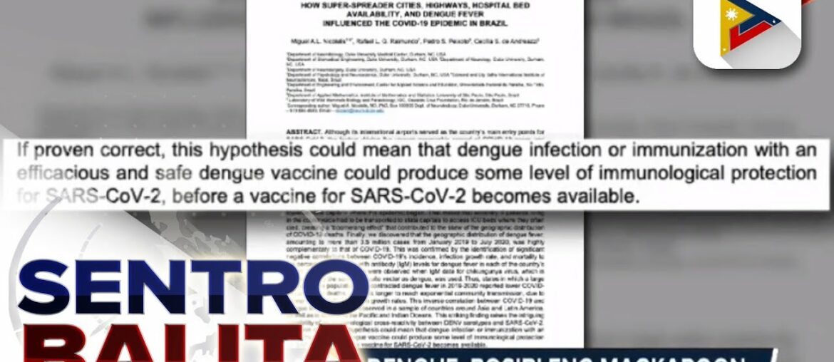 DOH: Walang sapat na ebidensya na magkakaroon ng immunity sa COVID-19 ang mga tinamaan ng dengue