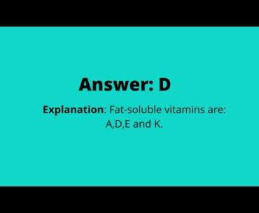 Vitamin Mcqs/Vitamin Quiz for Exams