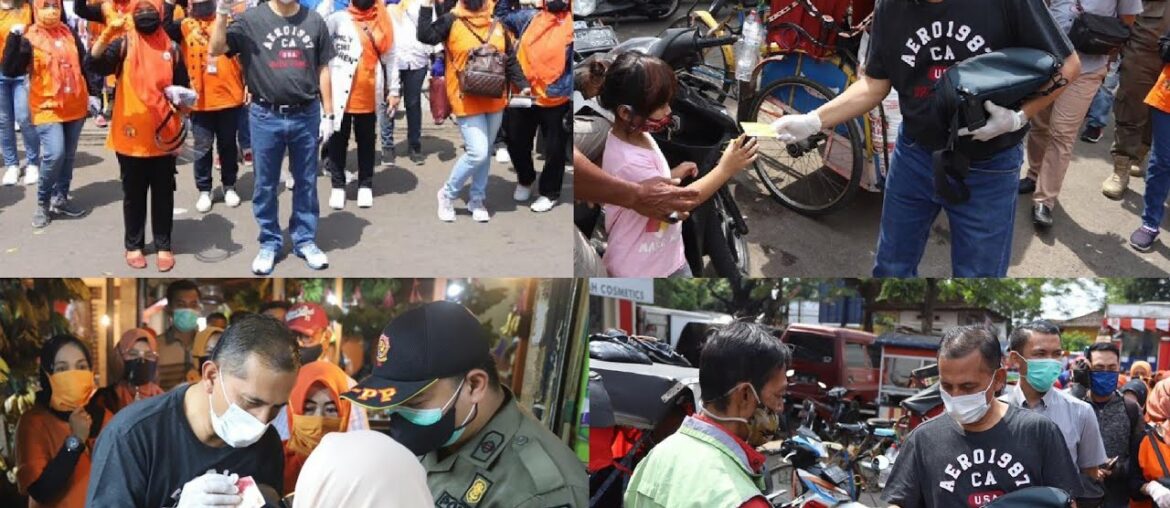 AJAY M PRIATNA BERSAMA KOMPERCI CEGAH COVID 19 DENGAN BAGIKAN MASKER & VITAMIN C PASAR ANTERI CIMAHI