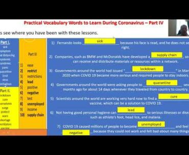 Vocabulary Terms - COVID 19 - Part IV (4)