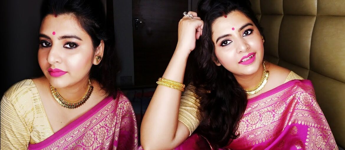 Newly Married Makeup || Durga Puja  Makeup || Glossy & Glowy Makeup Tutorial || Barsha Basu