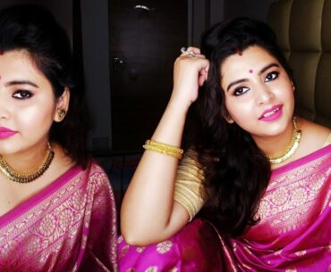 Newly Married Makeup || Durga Puja  Makeup || Glossy & Glowy Makeup Tutorial || Barsha Basu