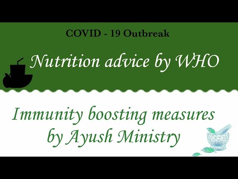 Nutrition advice by WHO & Immunity boosting measures by Ayush Ministry during #COVID19Outbreak