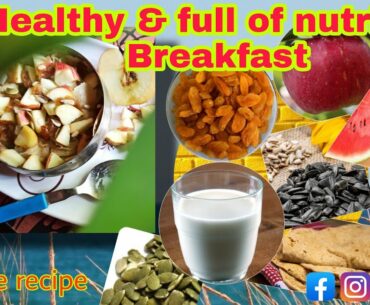 Healthy breakfast with full nutrition /dudh+roti+fruits in breakfast/milk bread quick breakfast