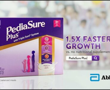 New PediaSure Plus, for 1.5x faster growth  ( vs. no nutritional supplementation)