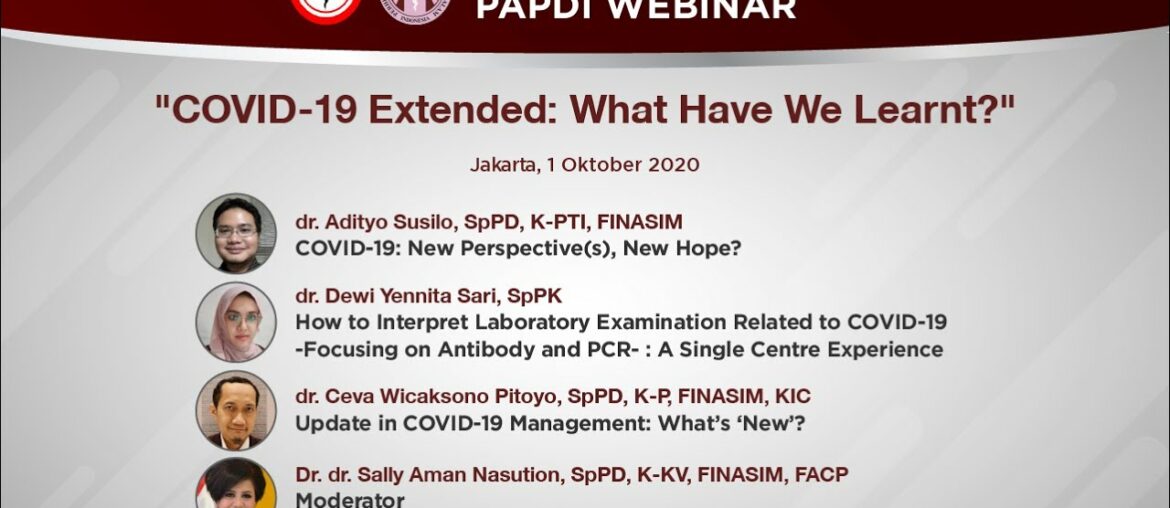 (Part #1) PAPDI Webinar 1 Oktober 2020 | COVID-19 Extended: What Have We Learnt? (Part #1)