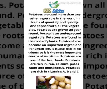 #Potato | potatos benefits | vitamins A B C