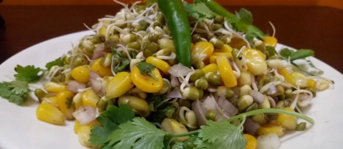 Sprouted Moong Dal, Sweet Corn Salad. Healthy and Immunity Booster.